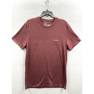 Columbia Sportswear Basic T-Shirt Men's Size M Maroon/Burgundy Gray Logo